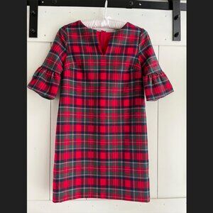Vineyard Vines Red Plaid Holiday Dress 00 – Pristine, Festive Ruffle Sleeve Part
